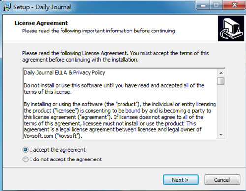 VovSoft Daily Journal安装教程1